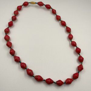Red beaded necklace